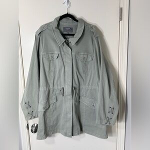 NWT Torrid Olive Green Lace up Twill Anorak Jacket Plus Size 6X
